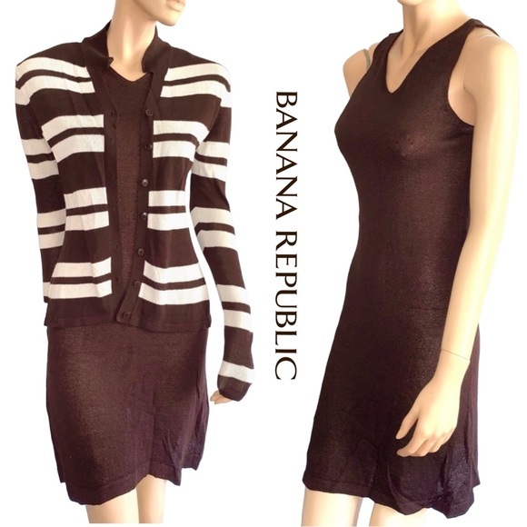 Banana Republic Dresses & Skirts - Banana Republic Vintage 2pcs Elegant Coordinated Knit Dress Cardigan Set